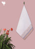 Handloom Cotton Hand Towel With Block Print Border
